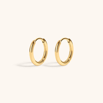 Classic Huggie Hoops in Titanium