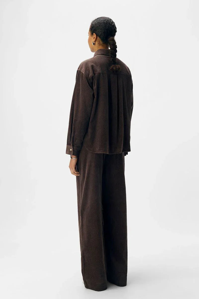 Object Gala Seal Brown Corduroy Shirt