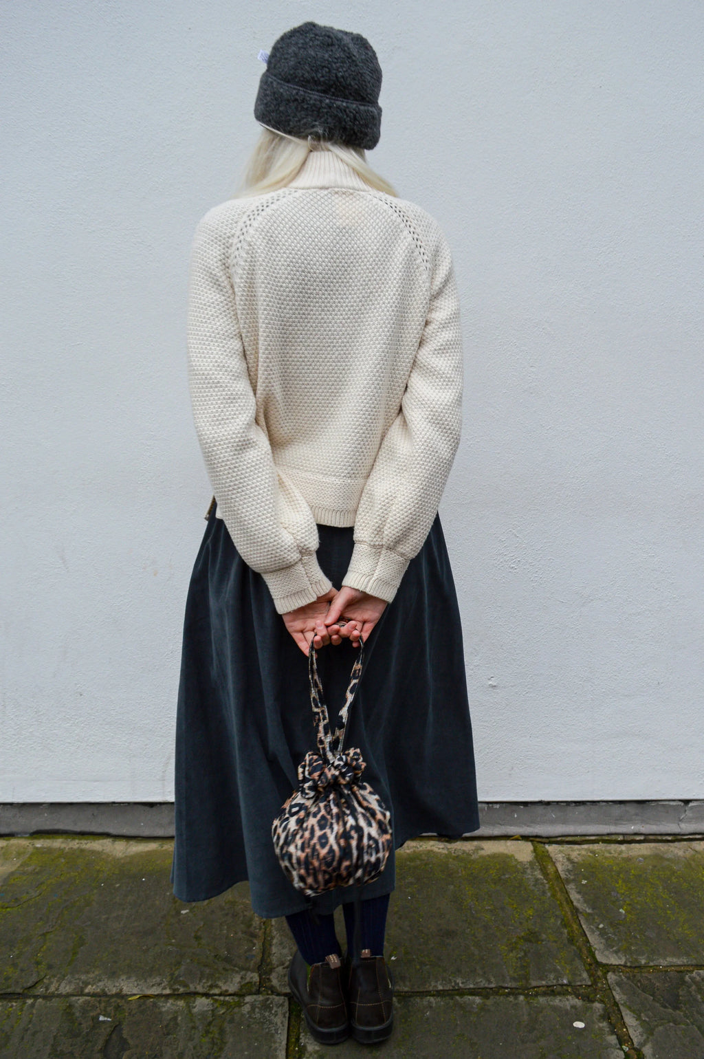 Object Saga White Sand Knit Zip Pullover