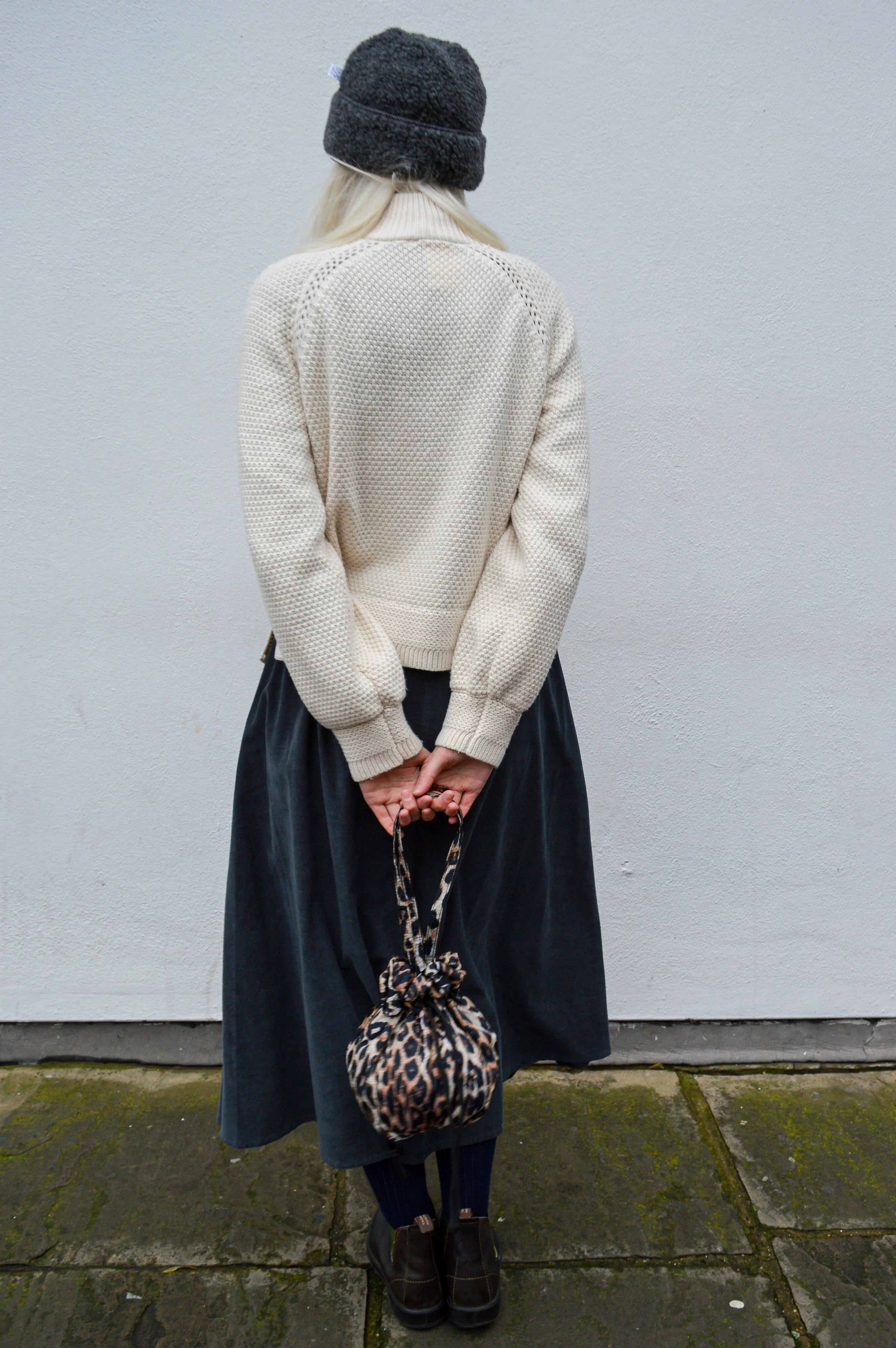 Object Saga White Sand Knit Zip Pullover