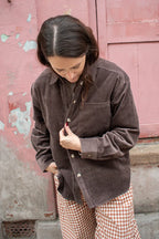 Object Gala Seal Brown Corduroy Shirt