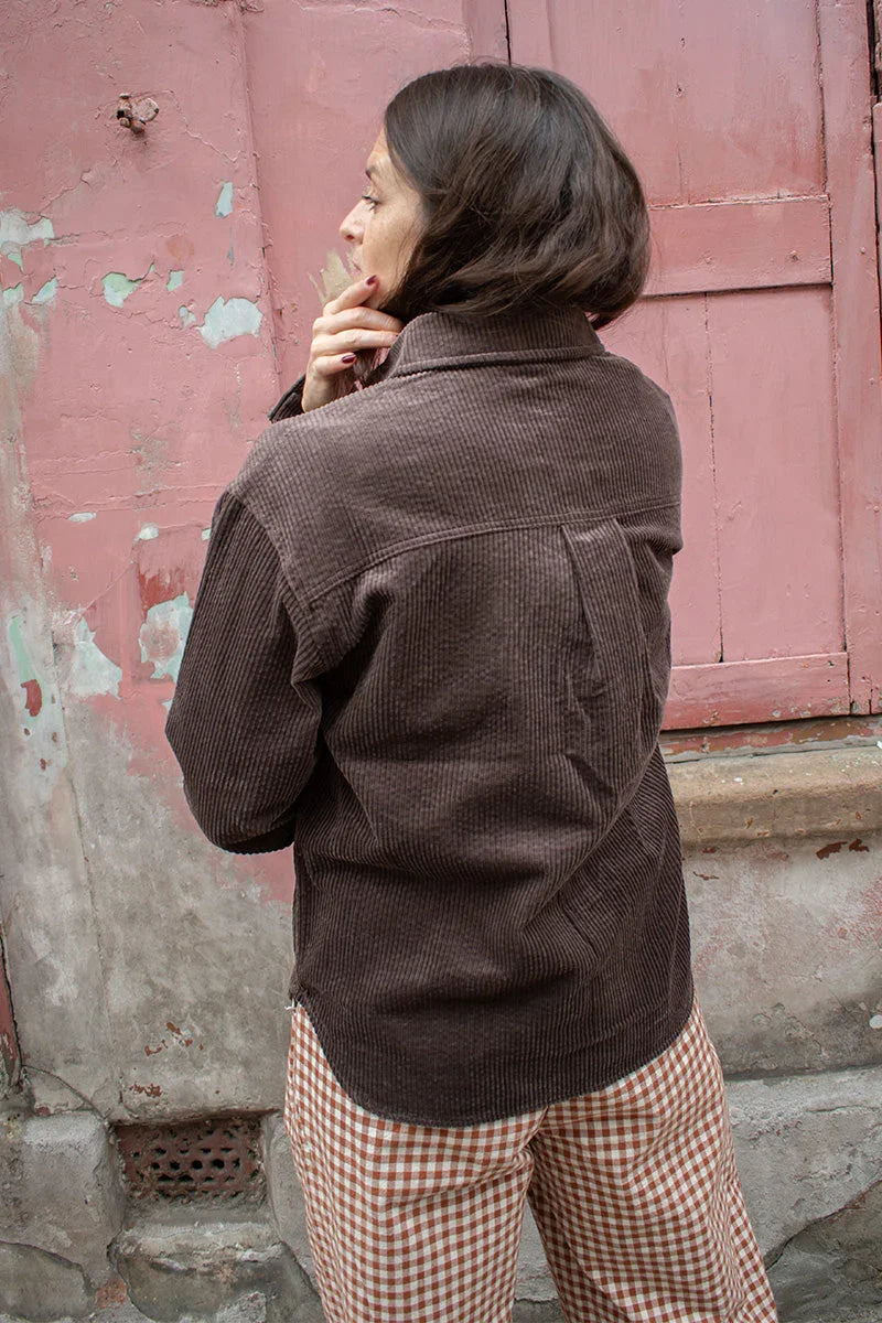 Object Gala Seal Brown Corduroy Shirt