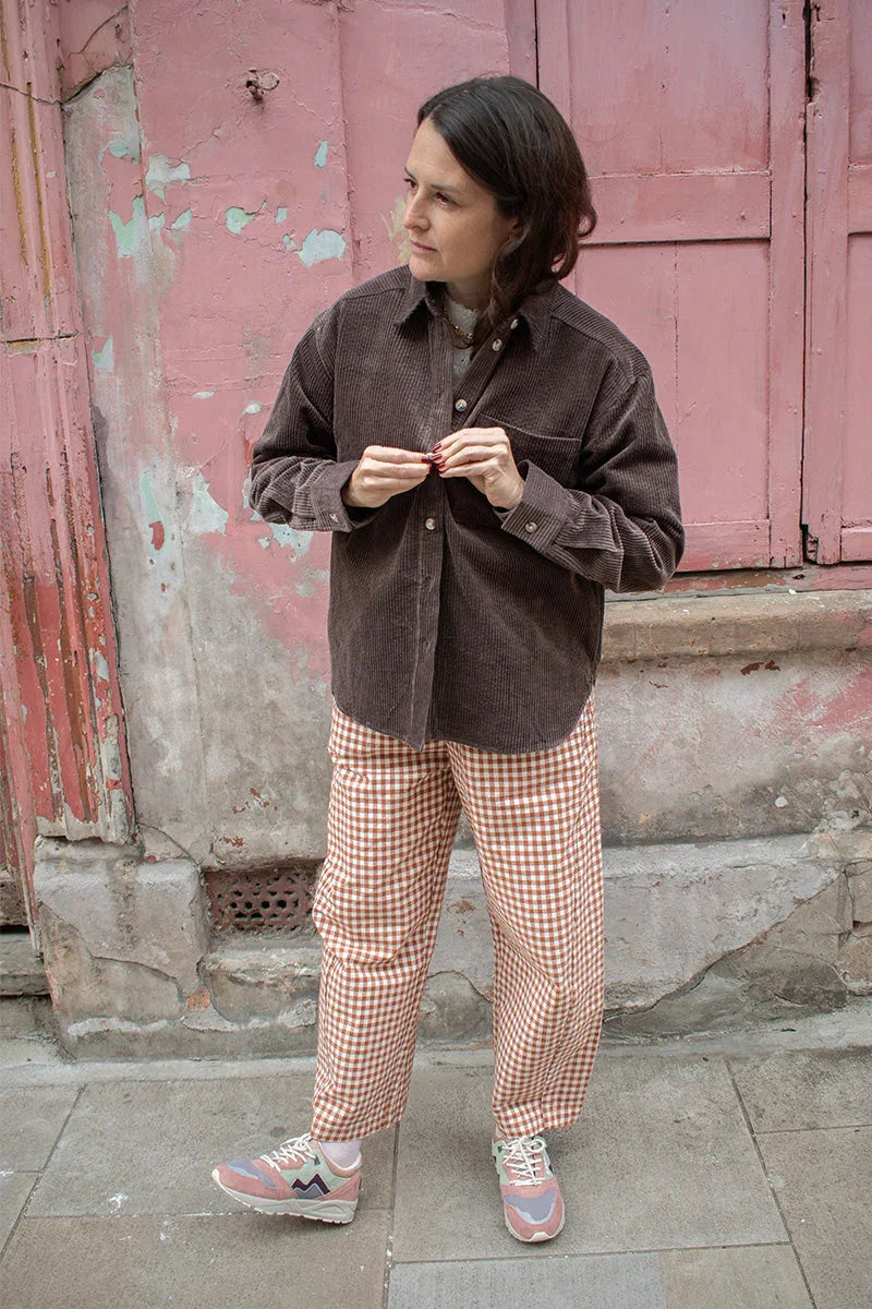 Object Gala Seal Brown Corduroy Shirt