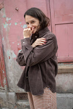 Object Gala Seal Brown Corduroy Shirt