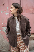 Object Gala Seal Brown Corduroy Shirt