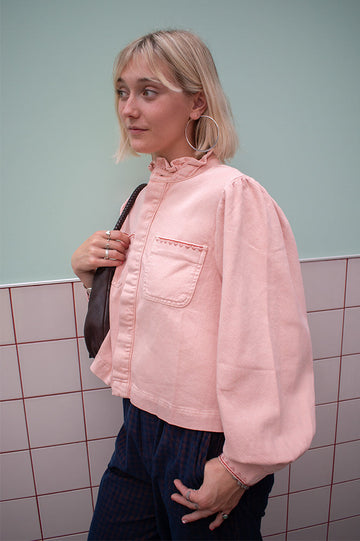 Seventy + Mochi Ziggy Peony Pink Cropped Jacket